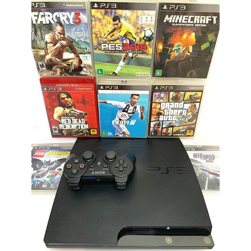 Playstation 3 Ps3 Super Slim + 45 Jogos + Fifa 19 + Gta5