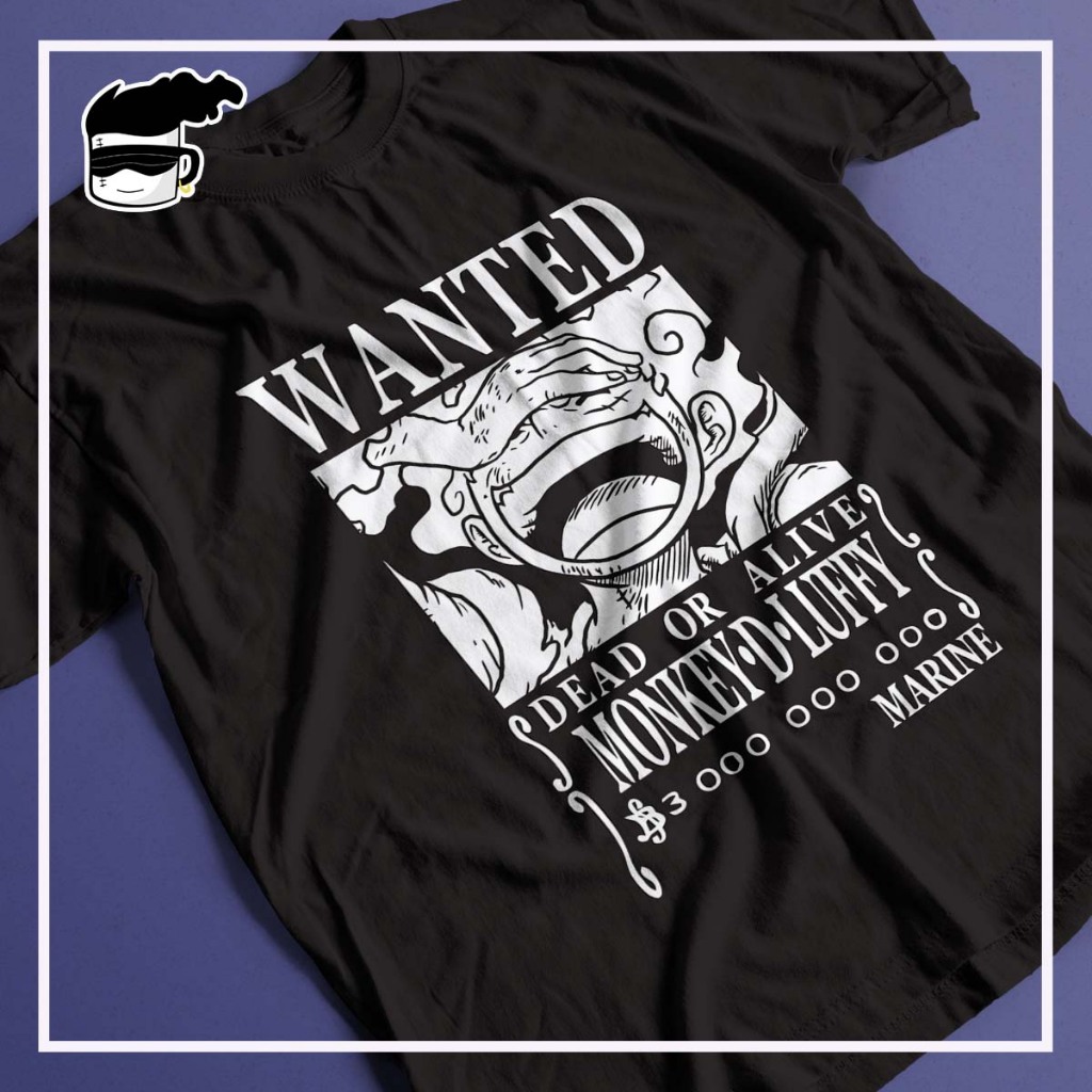 CAMISETA 100% ALGODÃO - WANTED LUFFY GEAR 5