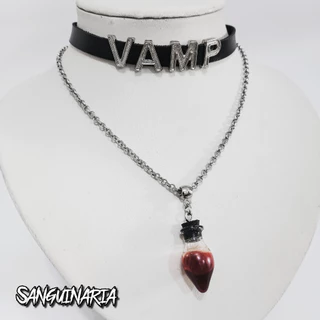 Conjunto Vampire - Conjunto de Choker e Colar Vampírico - Gótico - Rock - Sanguinária