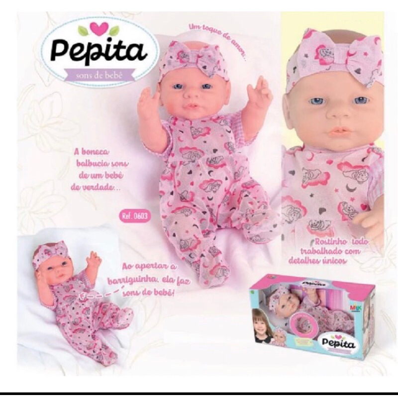 Boneca Pepita Milk Sons de Bebê