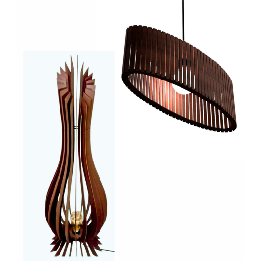 kit Conjunto Luminária Lustre Teto Pendente + Abajur de Chão Ana Maria