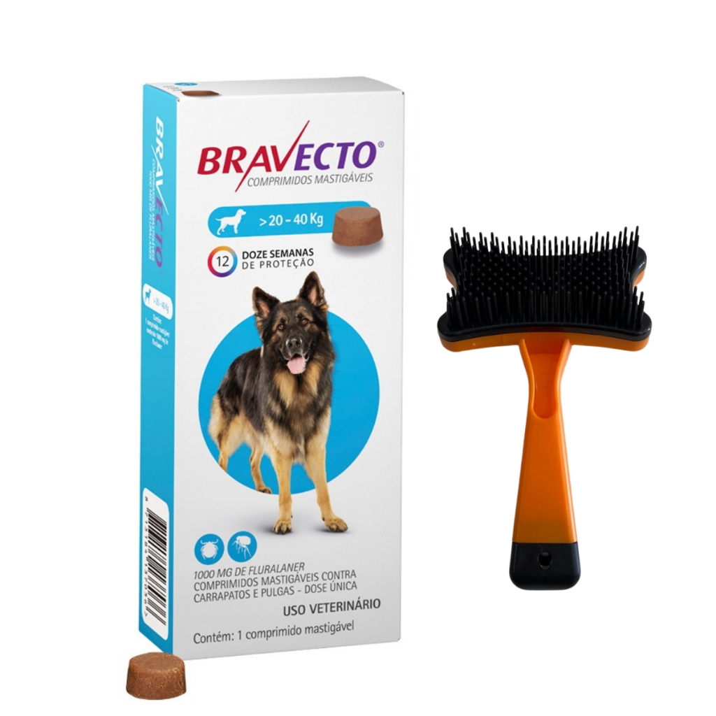 Bravecto Comp Mastigáveis Anti Pulgas e Carrapatos - 20 á 40kg