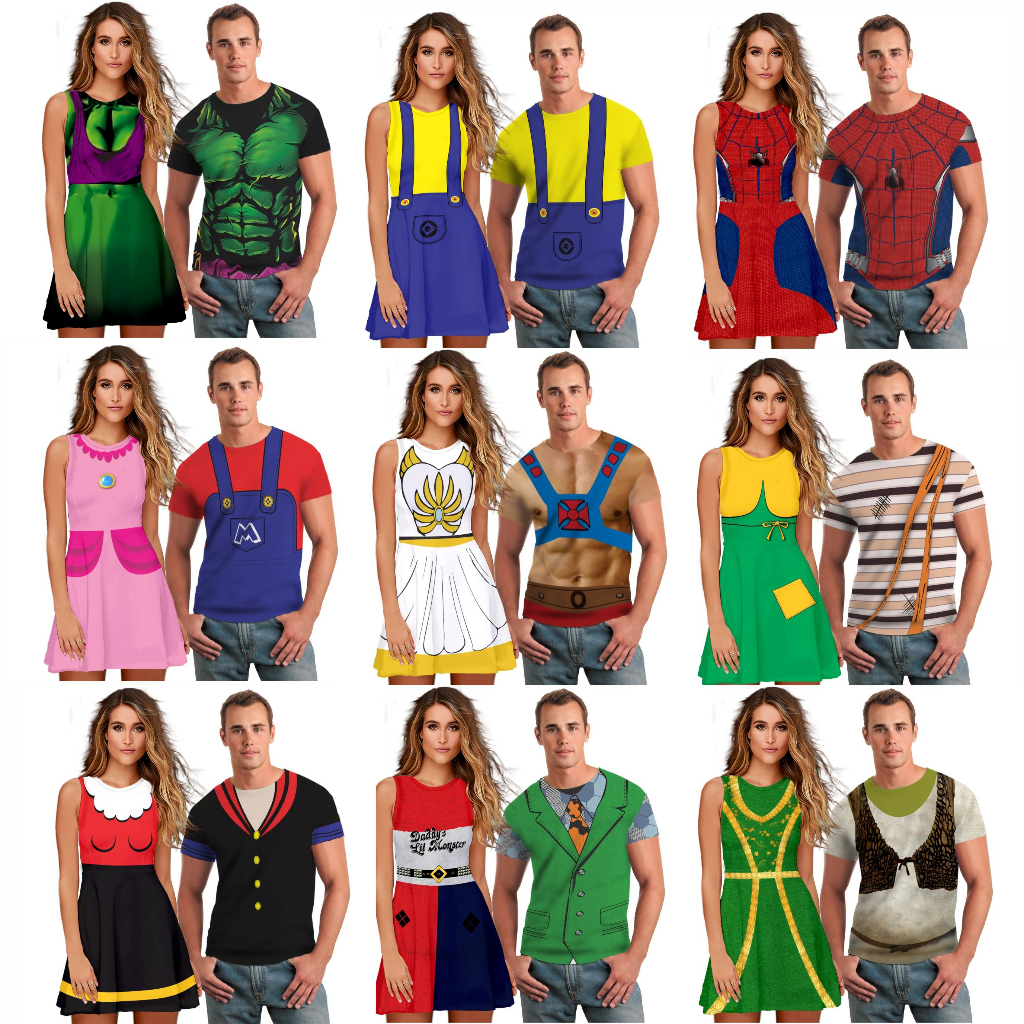 Kit Cosplay Vestido + Camisa Adulta Estamapa Exclusiva | Shopee Brasil