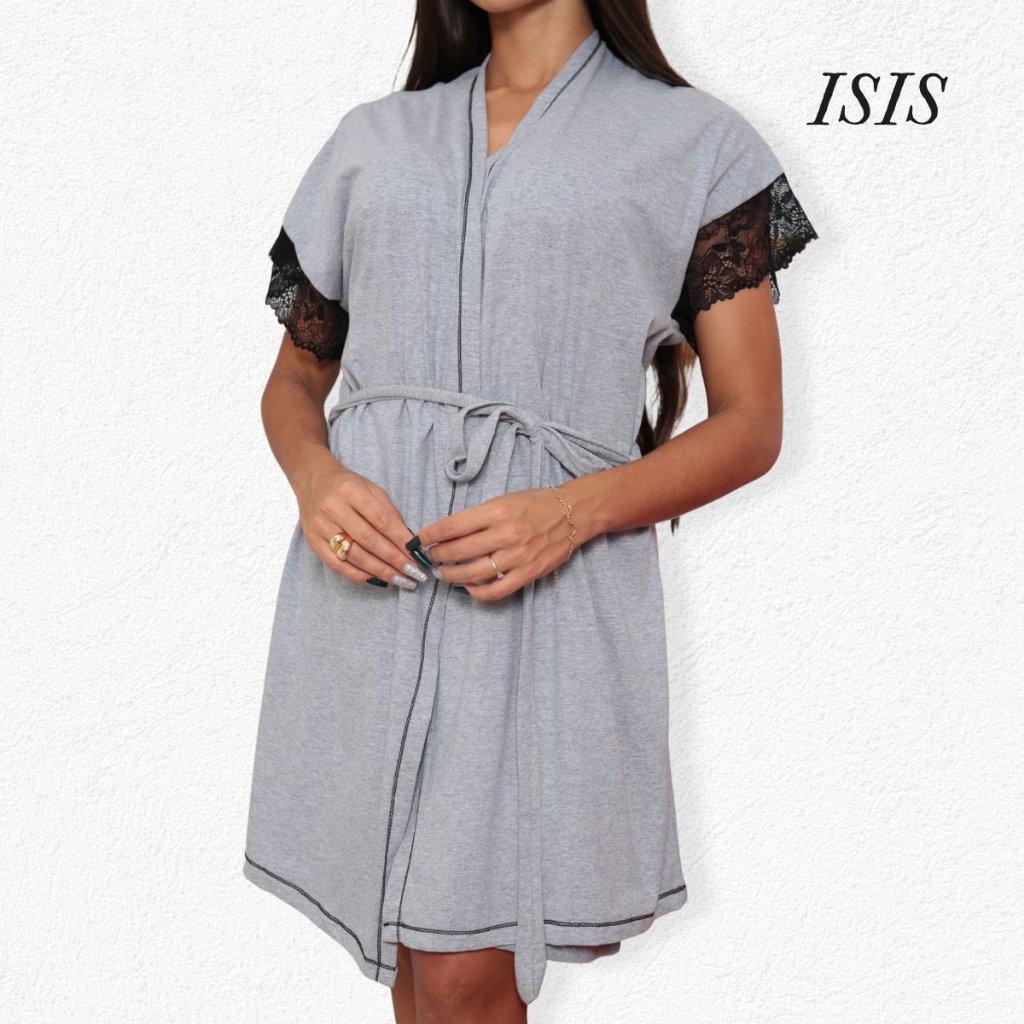Robe Roupão Para Amamentação Gestante Malha Confortavel Algodão