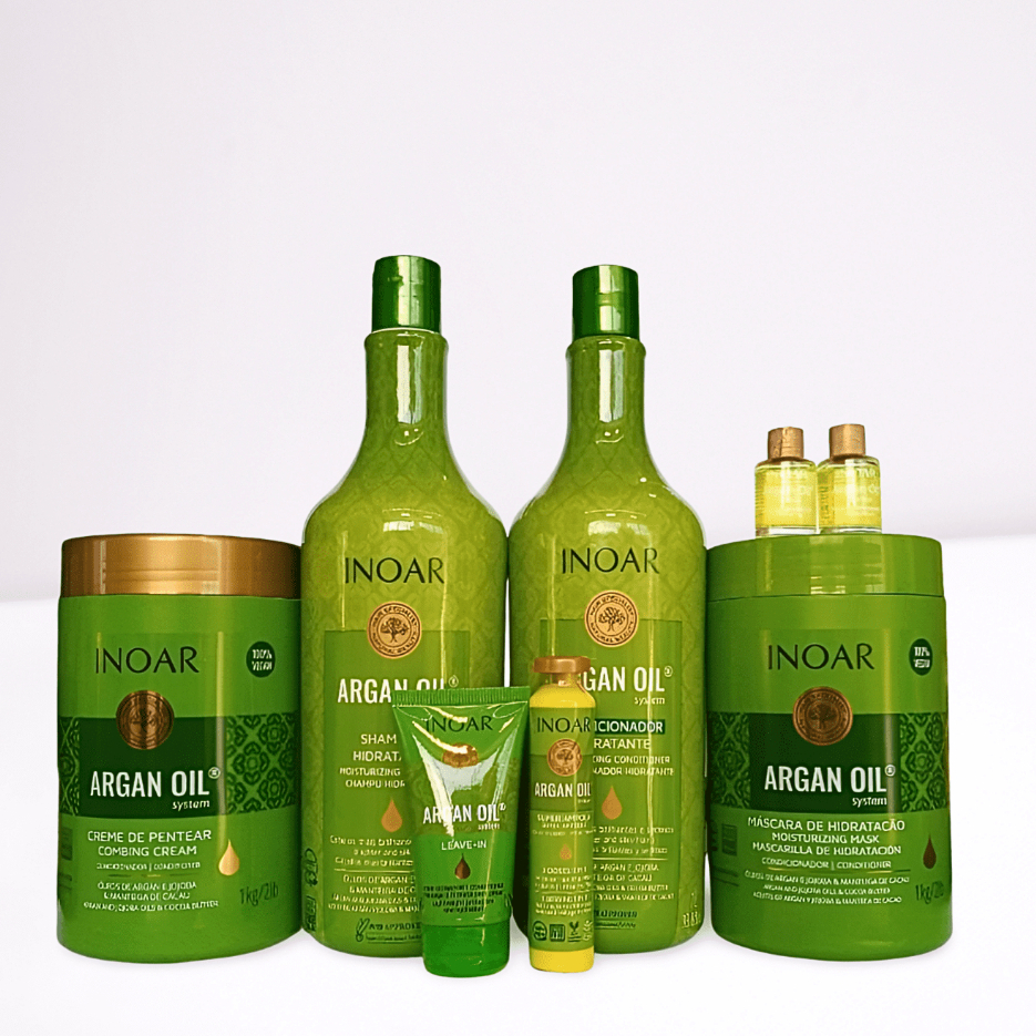 KIT INOAR ARGAN SH1L+COND1L+MÁSCARA 1KG+CREME DE PENTEAR 1KG+AMPOLA ...