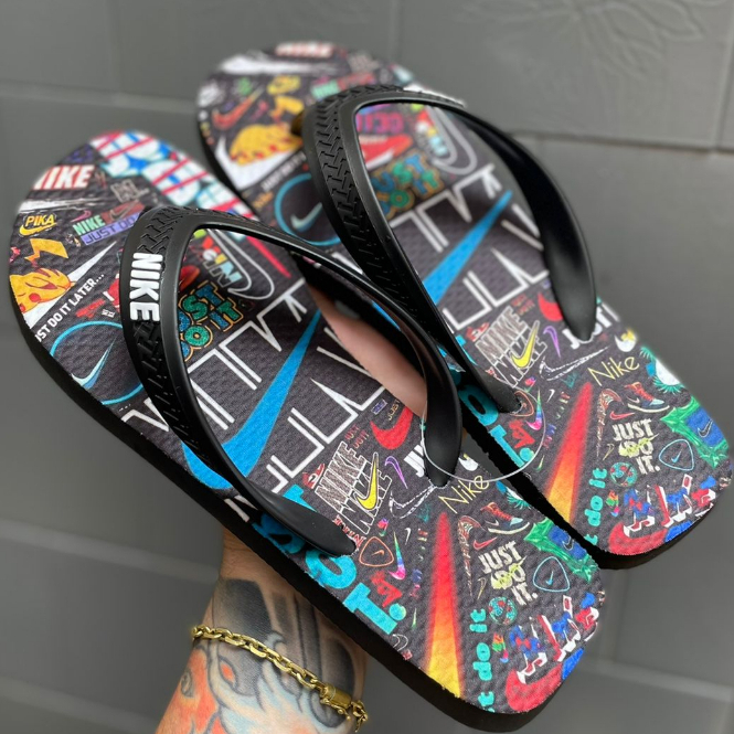 CHINELO SANDALIA PRETO ADULTO E INFANTIL