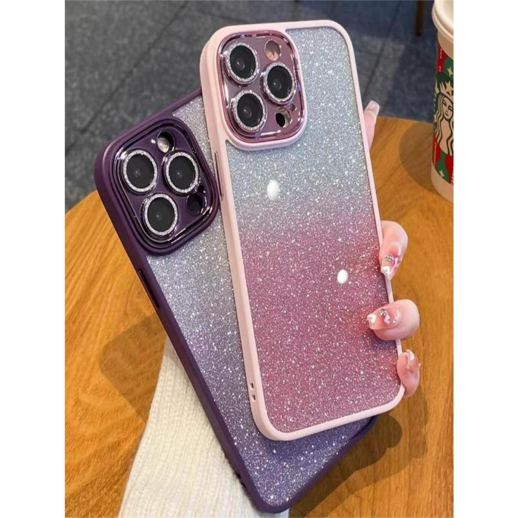uxo Quadrado Revestimento Gradiente Bling Glitter Capa Flexível À Prova De Choque Para iPhone 13 12 11 Pro Max XS 14 Macia Lantejoulas
