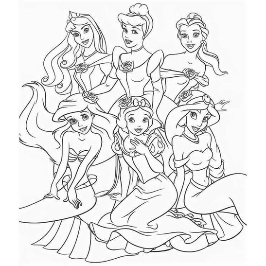 Kit 30 desenhos Princesas para colorir