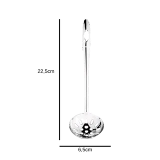 Concha Conchas 22,5X6,5CM Vazada Aço Inox Feijão Cozinha Multiuso Universal Original Line