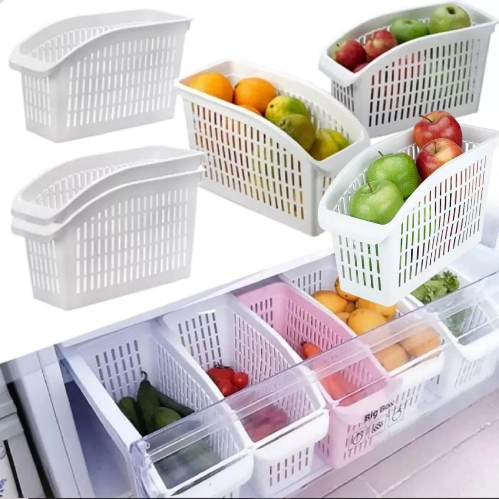 4x Pote Organizador De Geladeira Frutas Verduras Frescas