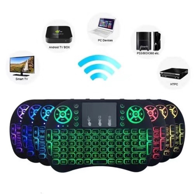 Mini Teclado Controle Sem Fio Wireless Iluminado