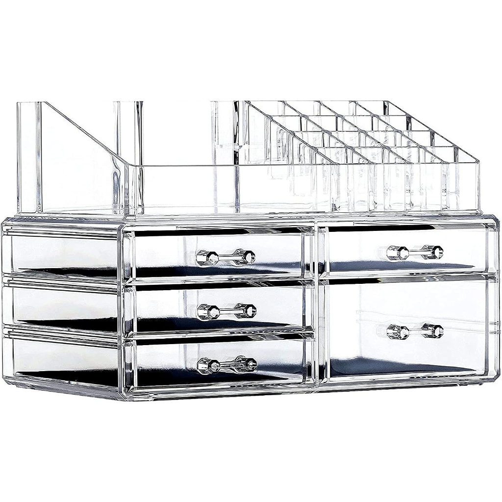 Organizador De Maquiagem Batom Acrílico Com 5 Gavetas