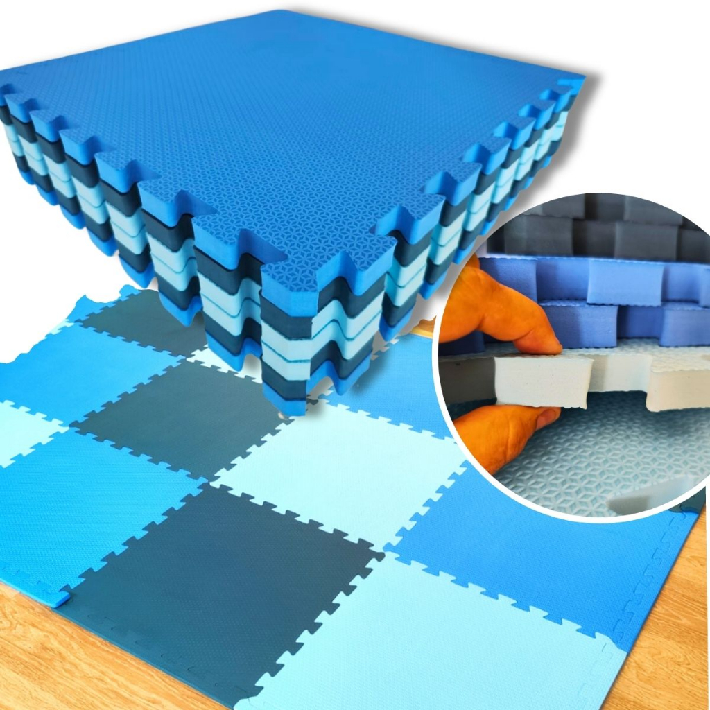 EVA Yoga Mat, Blue, Evamax, 170x60 cm, Blocks -  Canada