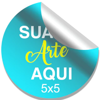 50 Unidades 5x5 cm | Etiquetas Adesivas | Adesivos Personalizados em Couché - Redondas.