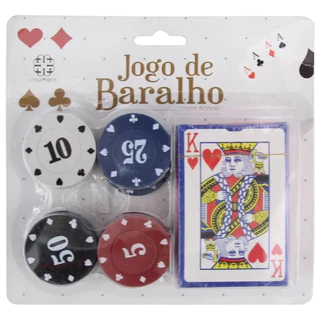 Kit Poker - 54 Cartas / 24 Fichas - CB1575