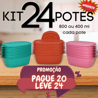Kit 24 Potes Vasilhas Tappoware Para Cozinha Alimentos