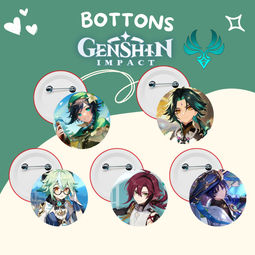 Bottons Personalizados do Jogo e Game Genshin Impact Personagens Electro