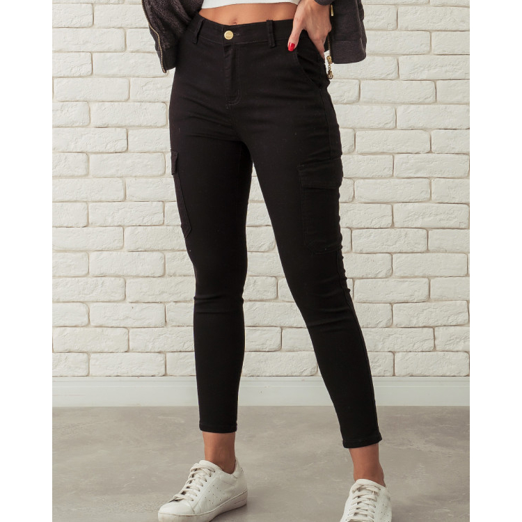 Calça Cargo Skate Caqui bege Preta Streetwear Larga Feminina