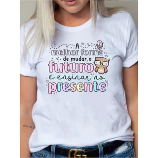 T-Shirt Baby Look Feminina/Professora/Pedagogia/Homenagem Professores/Dia dos Professores