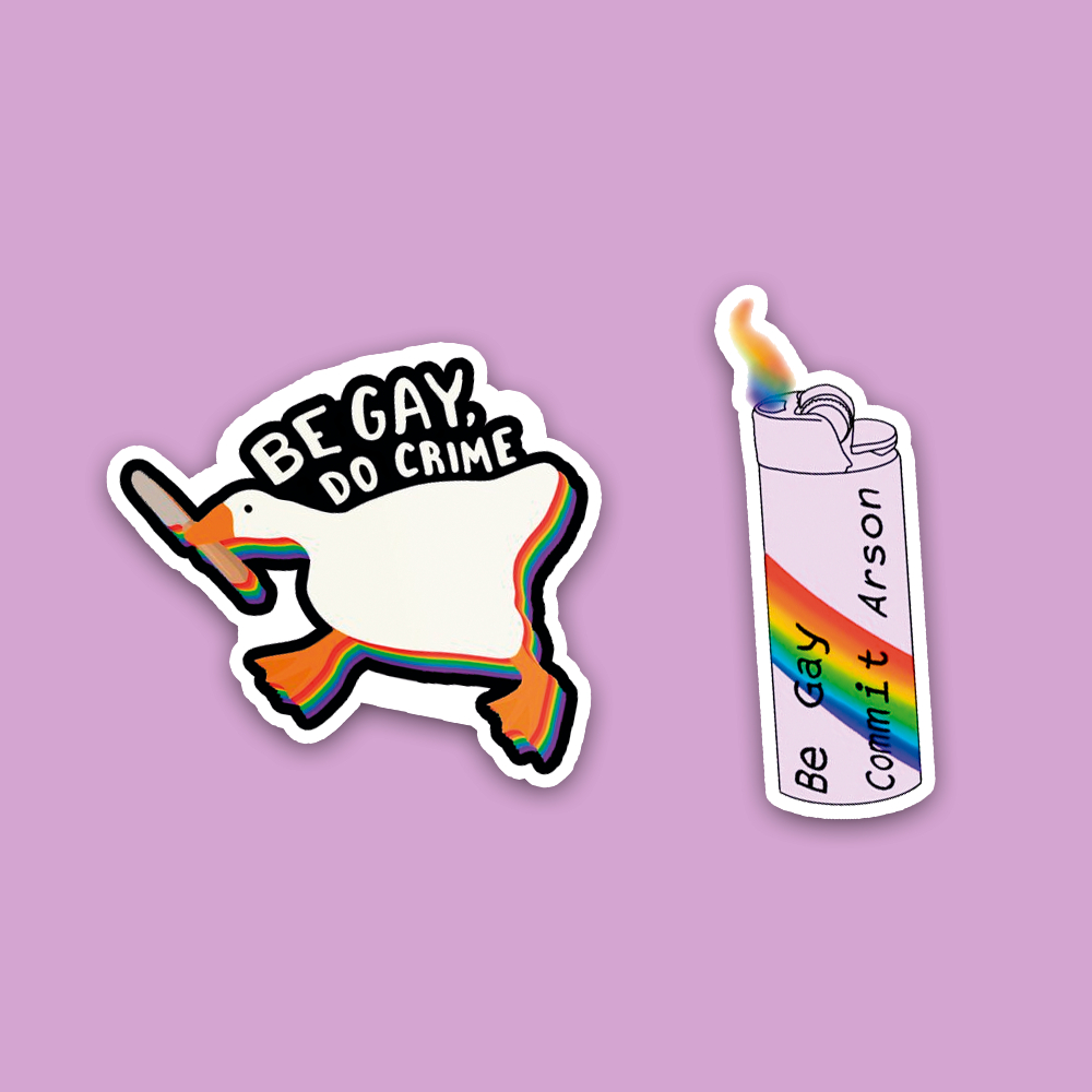 Adesivo Be Gay Do Crime LGBT Pato Duck Ganso Geese | Shopee Brasil