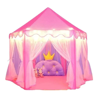 barraca casinha cabana infantil tenda castelo princesa + com/sem luzes led rosa e azul promoçao melhor preço em Oferta na Shopee