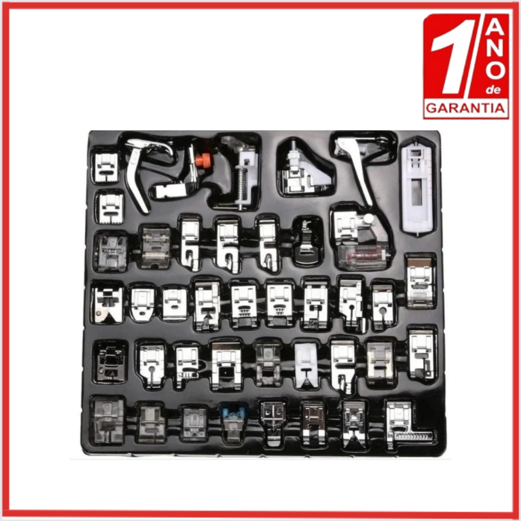 Kit pés calcadores para máquina de costura 52 peças