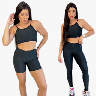 Conjunto Academia Feminino 3 peças(Top, Short e calça Legging) Diversas  Estampas Fitness