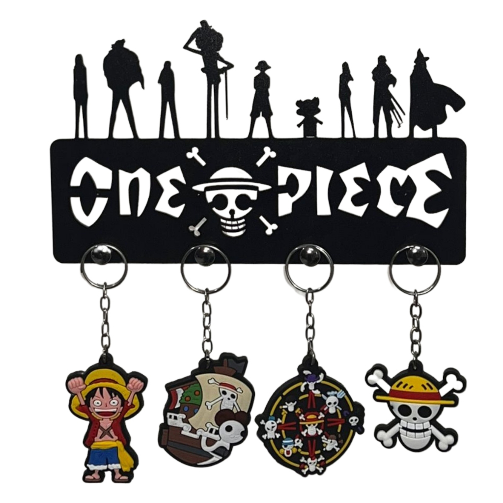 Kit Porta Chaves E Chaveiros One Piece Organizador Parede