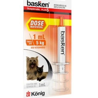 Vermífugo Basken Plus Suspensão 1ml para Cães e Gatos de até 5kg König em Oferta na Shopee