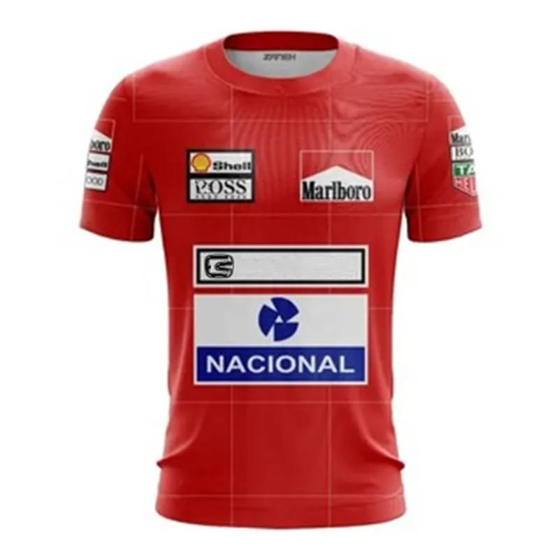 Camiseta Ayrton Senna F1 Tshirt NACIONAL MARLBORO SHELL Shopee Brasil