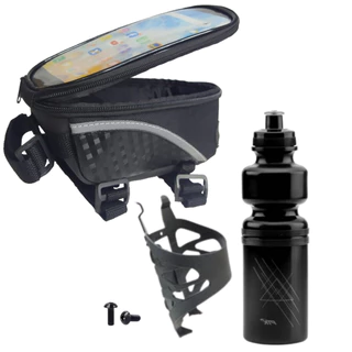garrafa Squeeze de agua 750 ml para Bike / academia + suporte + Bolsa porta celular/acessorios