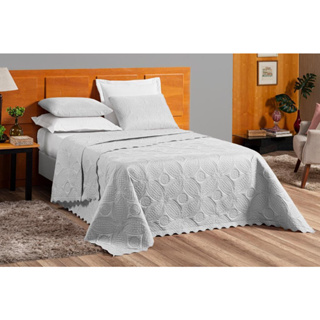 Cobre Leito 03Pçs Dupla Face Liso Azul King 100% Poliéster Matelado Ultrassônico