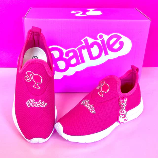 Tênis Calce Fácil Infantil Da Barbie Girl Menina Criança Rosa Escolar