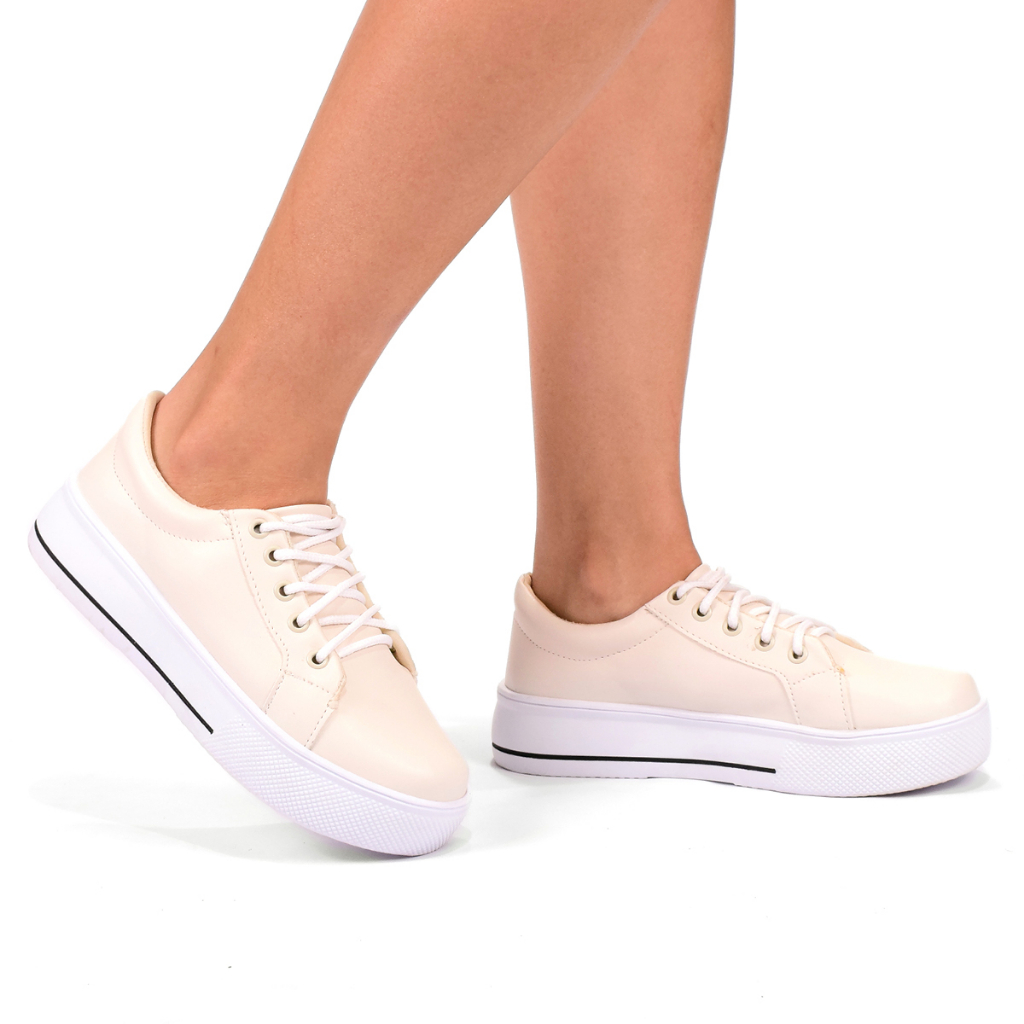 Tênis Casual Feminino Básico Sapatenis Confortável Macio e Elegante