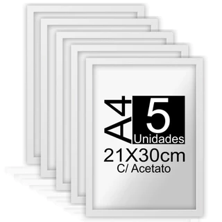 Kit 5 Molduras A4 Para Certificados Diplomas Fotos 21x30 Sem Acetato Promoção em Oferta na Shopee