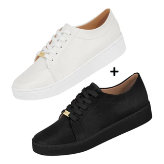 Kit 2 Pares de Tênis Vizzano Preto e Branco Casual Original Confortável