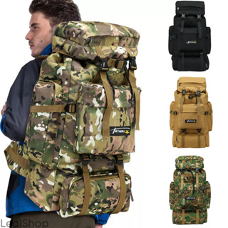 Mochila Grande Impermeável Militar Tática Camuflada Camping Trilha 80L