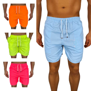 Kit 3 Bermudas Masculinas 3 Bolsos Com Elástico Com Amarração Para Atividade Física Tam do P ao GG