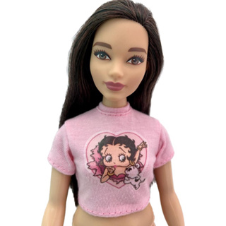 Roupa para Barbie - Cropped Barbie Curvy Rosa Personagens