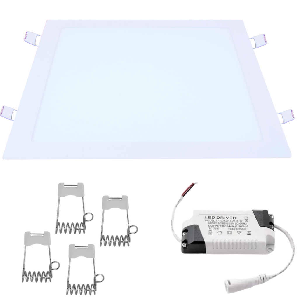 Painel Plafon Led 25w Embutir Quadrado 30x30 Branco Frio 6500K Bivolt