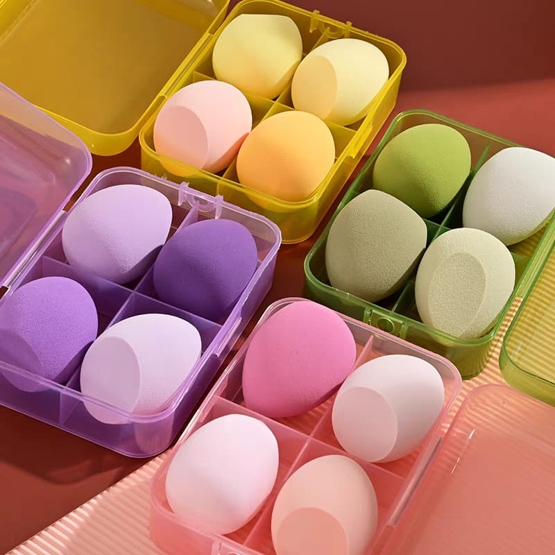 Kit esponjas e pincéis de maquiagem portátil pequeno para bolsas cerdas ...