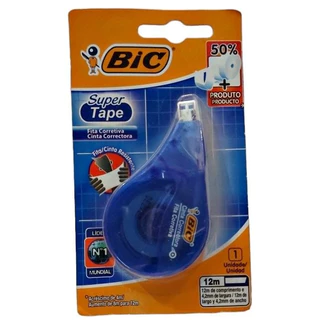 Kit Branquinho Corretivo em Fita Super Tape Bic 12 Metros