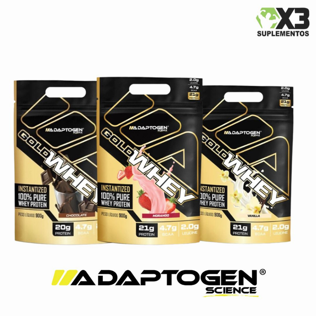 Gold Whey Adaptogen 900g- Whey Protein Concentrado 100%