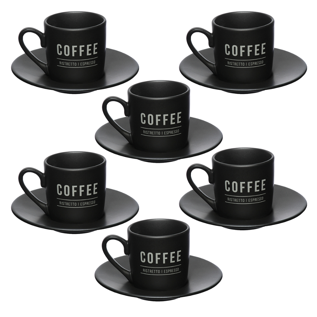 Jogo de Xícaras Manhattan Para Café 12 Peças 80ml