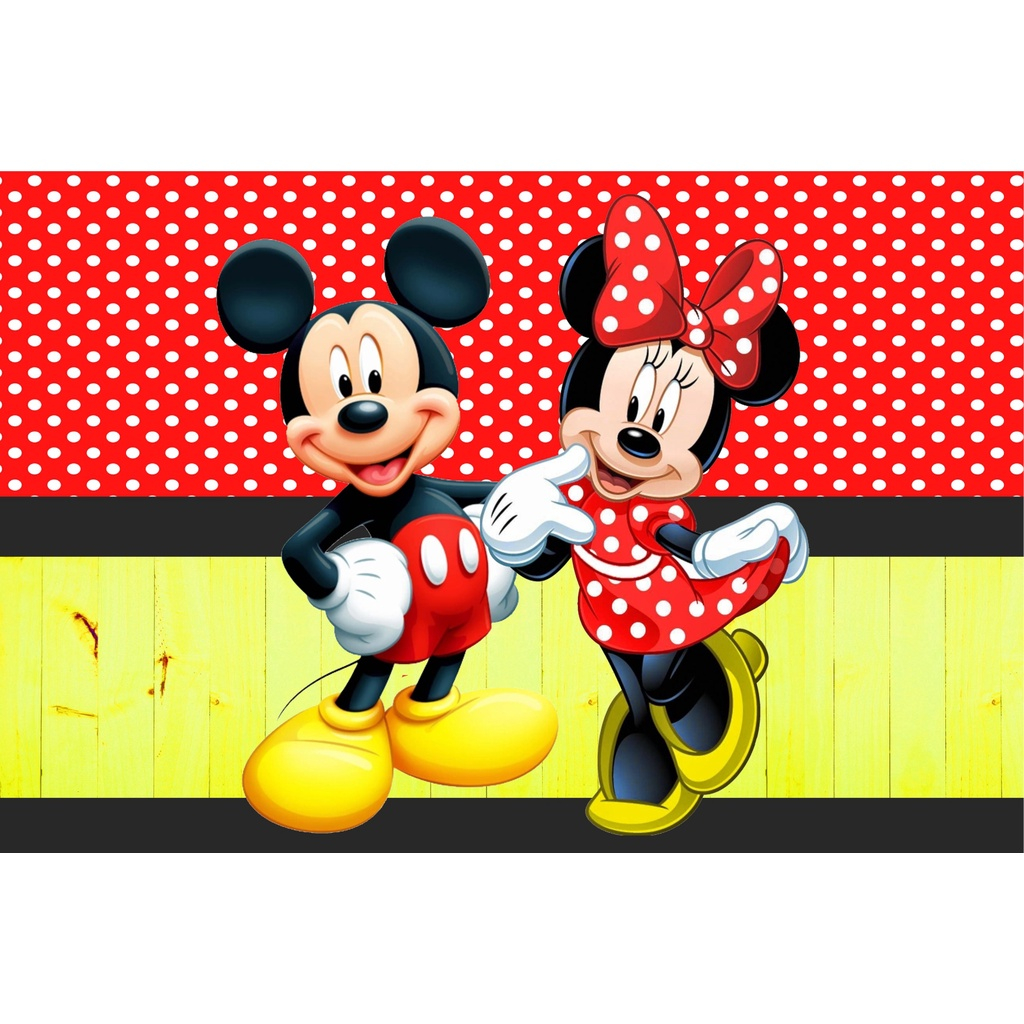 Painel de Festa em Lona Tema Mickey e Minnie | Shopee Brasil