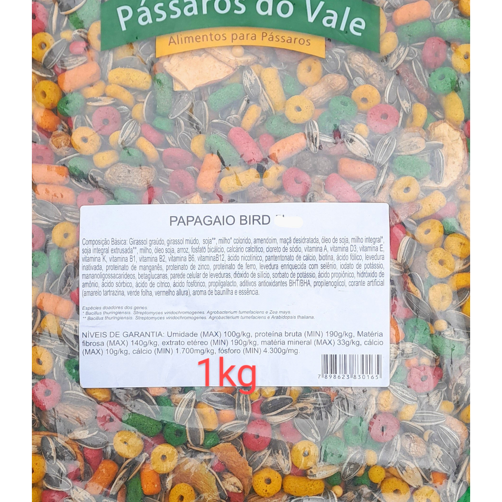 ração mistura de sementes papagaio 1kg