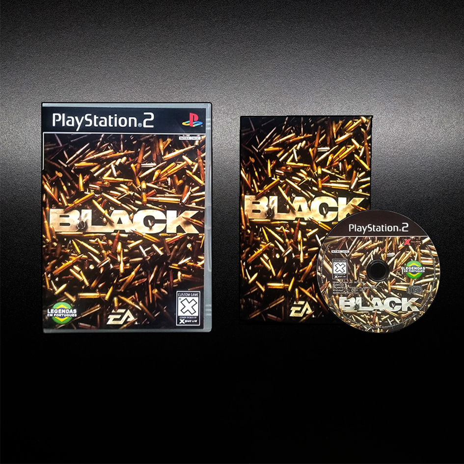 Black - Português + Manual Reproduction - Repro Ps2 / Copy Patch Play 2 Retro