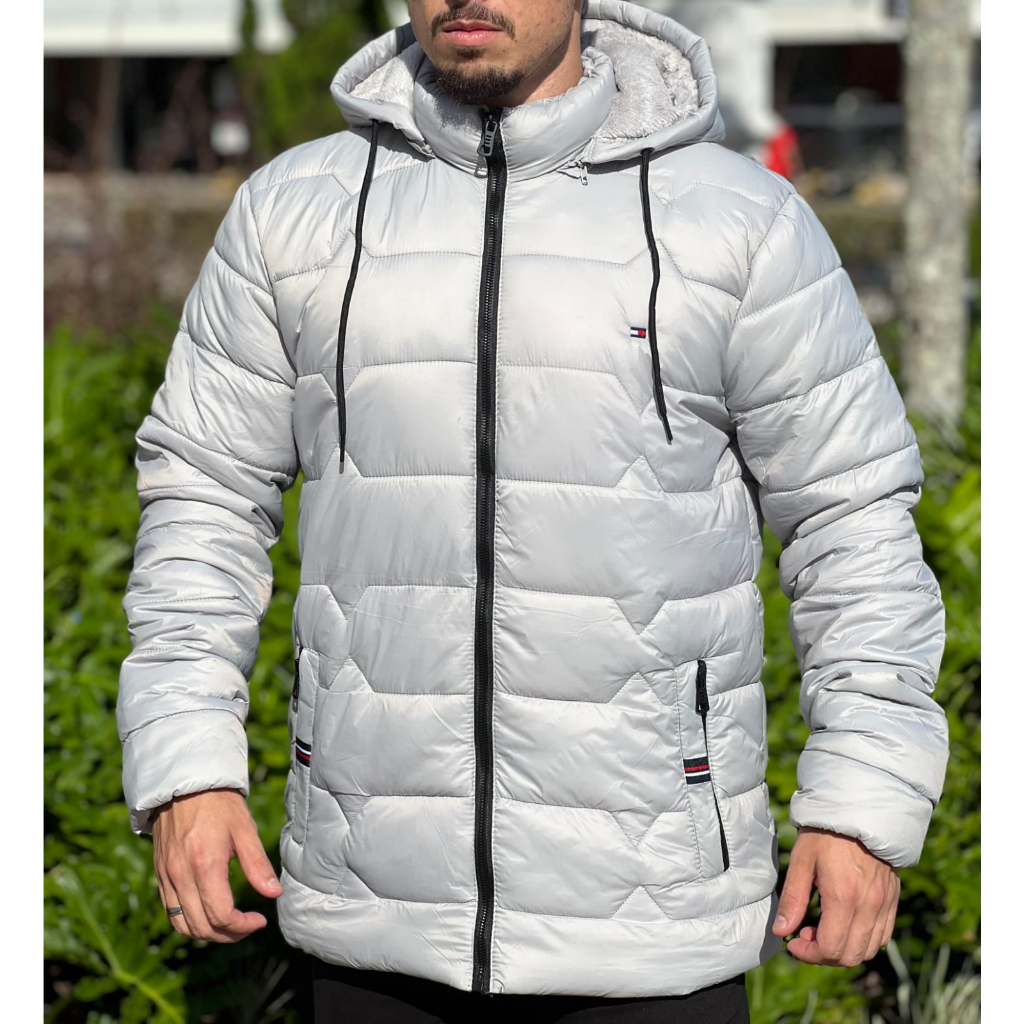 Bobojaco Peluciado Masculino Jaqueta de Frio Jaqueta Puffer | Shopee Brasil