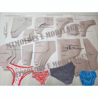 Kit Molde Modelagem Básica Calcinha + Cueca Adulto E Infantil- PAI, MÃE, FILHO, FILHA