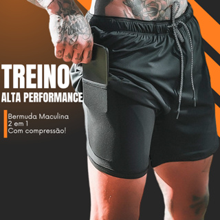 Bermuda 2 em 1 Térmica Masculina Forro de Compressão